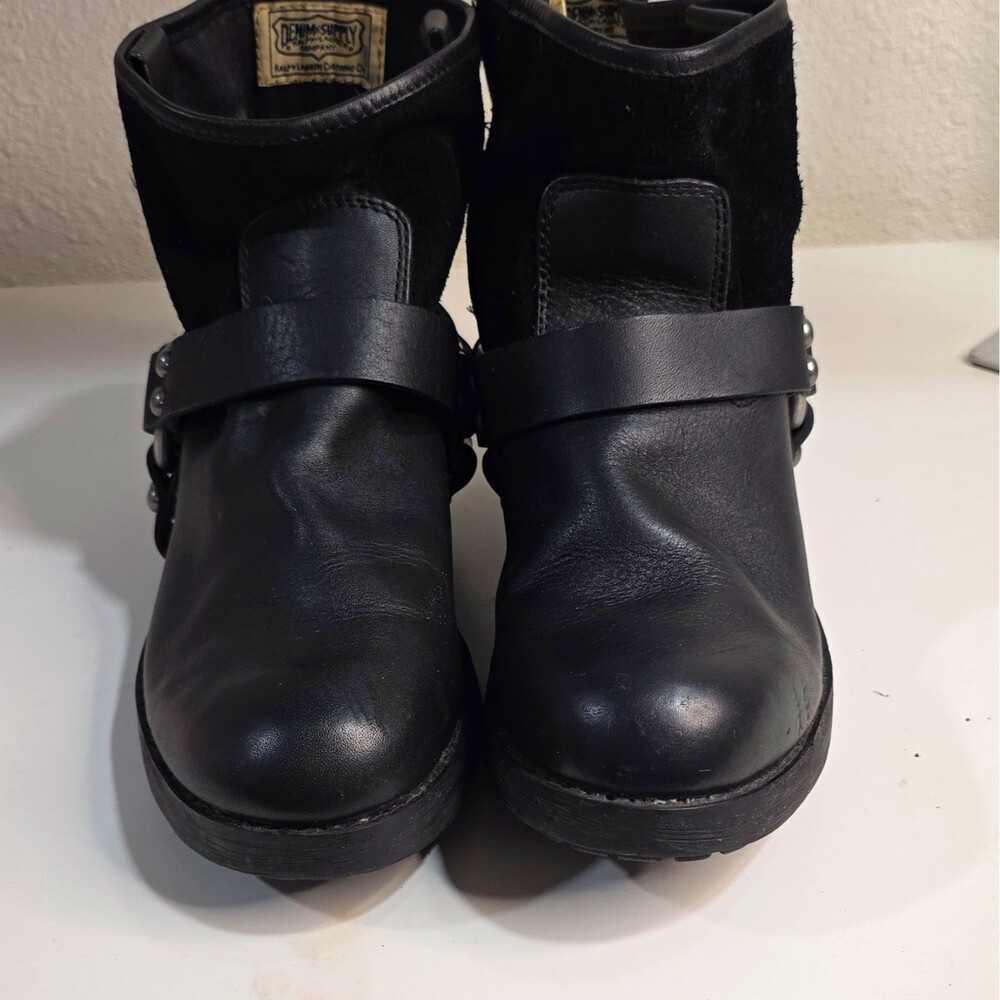 Denim & Supply Ralph Lauren Men’s Black Leather Biker Ankle Buckle Boots 8